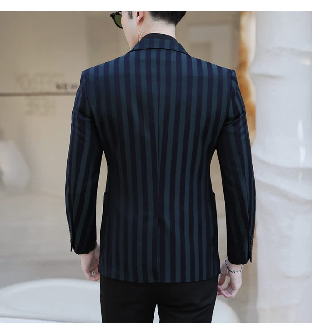 LIRU Sakko Herren,Anzug Mantel 2 Knopf Jacken Mantel Lässige Streifen Blazer Regular Fit Formal Business Anzug Jacken Elegant Formelle Anzugjacke Geeignet Für Party Hochzeit Smoking