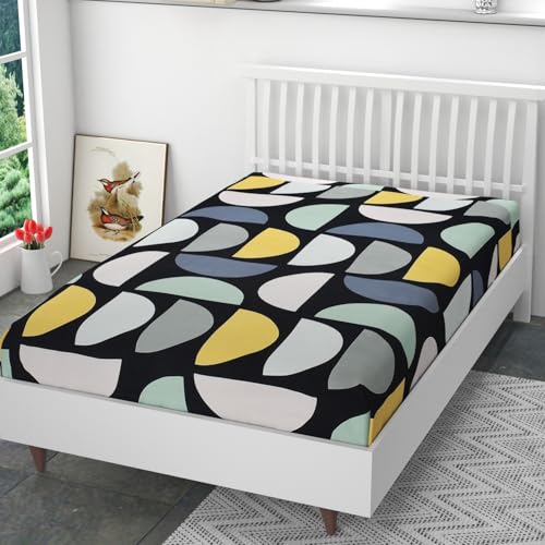 Image of 200 TC 100% Polycotton Printed Supersoft Bedsheet for Single Bed Without Pillow Covers Soft /Breathable Wrinkel Free -60x90 Inches -Multi
