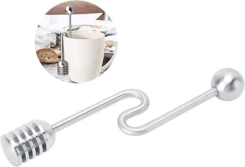 Miniatura 5 de 2 cucharas de miel, cucharas de miel y jarabe, cuchara de miel curvada, agitador de varita, agitador de acero inoxidable para el hogar, cuchara de