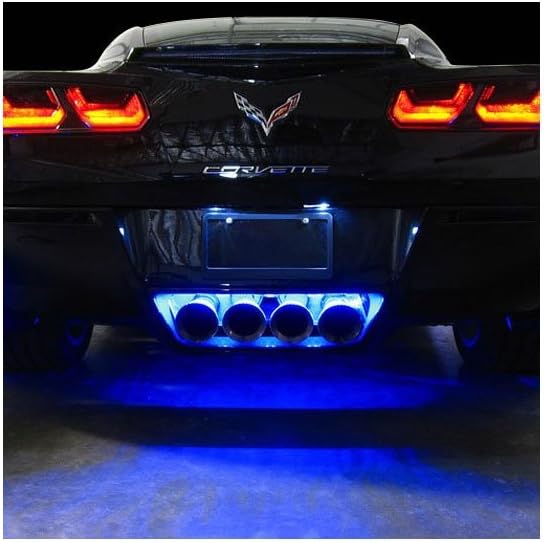 C7 Corvette Exhaust LED Lighting Kit for 2014-2019 Stingray, Z51, Z06 Corvettes (Blue/Super Bright)