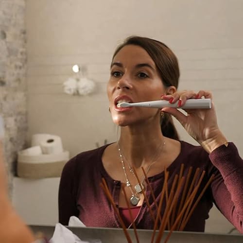 SHOP-STORY - DENTALCARE: Spazzolino da denti elettrico e sonico con 6 accessori di decalcificazione - 3 modalità - Ricarica USB - Batteria 60 giorni di autonomia