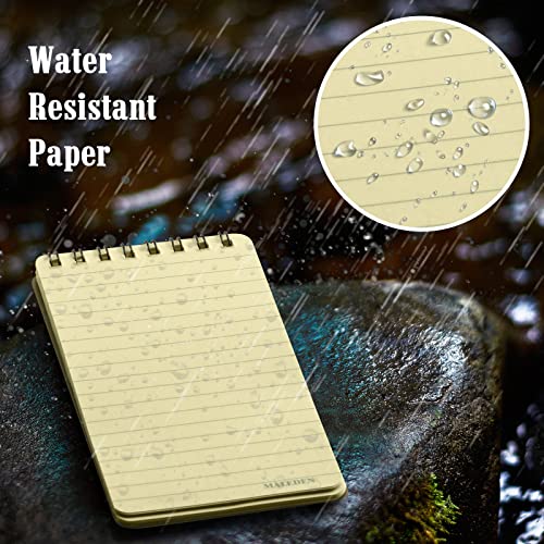 Waterproof Notebooks, 5 Pack Top Spiral Pocket Notebooks For Memo, Outdoors, Tactical, All Weather Notes Book Lined Paper With Cover, Small Notepad #TOP2