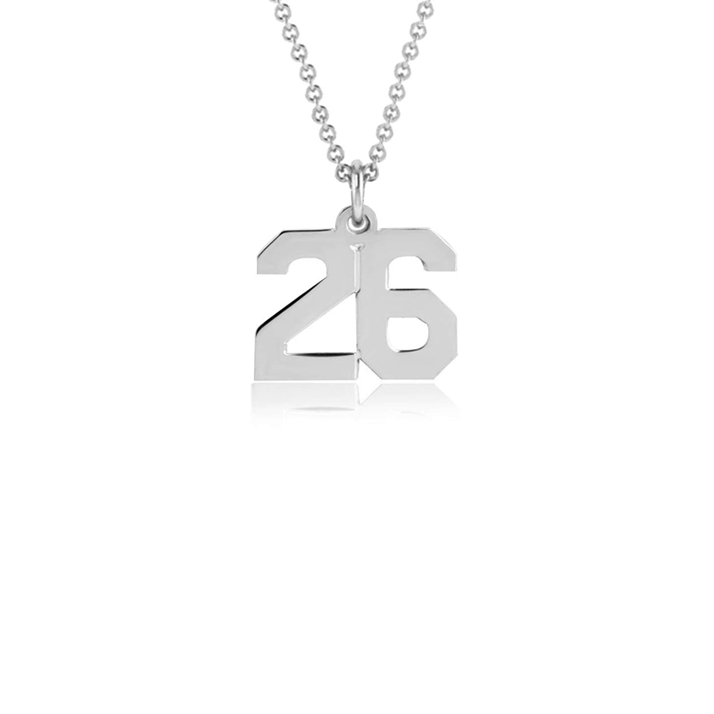 Silver Style925 Sterling Silver Personalised Necklace for Women | Customized Sports Number Pendant Necklaces for Girls | Custom Jewellery Gift for Wedding, Birthday, Engagement