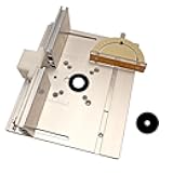 Aluminium Router Table Insert Plate,Woodworking Benches Router Flip Plate W/Miter Gauge Guide Fence Sliding Brackets