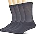 +MD Calzini diabetici in Viscosa non impegnativi da uomo, confezione da 4 calzini circolatori a cuscino completo circolatorio Grigio EU43-46