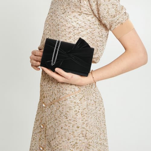 Image of WALLYN'S Satin Clutch purse evening bag for women party wedding handbag
