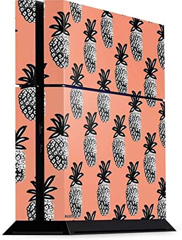 Skinit Decal Gaming Skin for PS4 Console - Officially Licensed Bouffants and Broken Hearts Gray Scale Pineapple Design