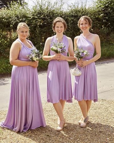 Image of Women's Short Convertible Dress with Bandeau High Low Infinity Bridesmaid Dresses Multi-Way Transformer Formal Dress