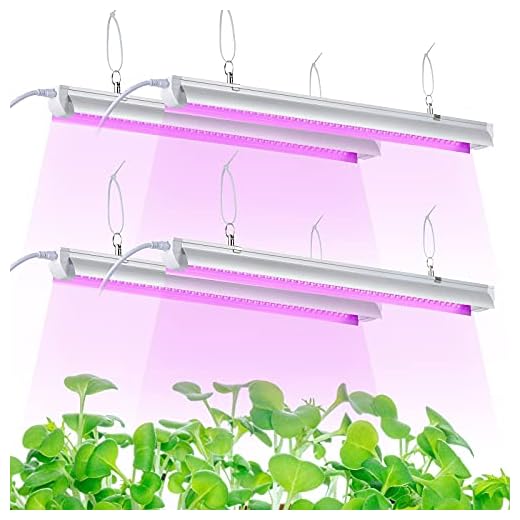 Grow Light, 2ft T8,100W(4 x 25W, 600W Equivalent), Super Bright, Full Spectrum Sunlight Plant Light, LED Grow Light Strips, Grow Lights for Indoor Plants,Greenhouse,4-Pack