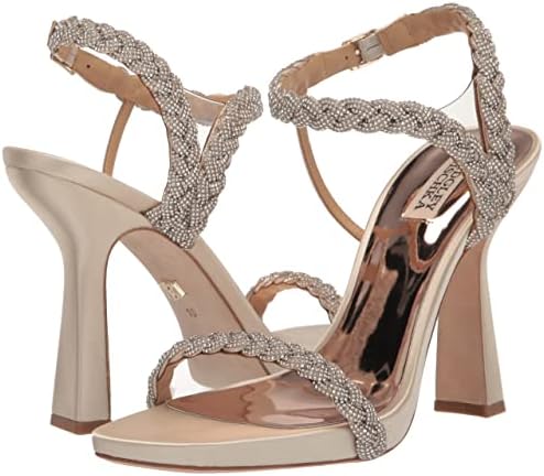 Badgley Mischka Women's Fennel Heeled Sandal, Ivory Satin, 8 | Image 6