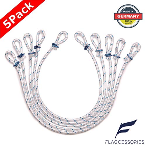 Flagcessories Fahnenschlingen Set zur Fahnenbefestigung von Fahnen und Flaggen am Fahnenmast, für Fahnenmasten bis 100 mm Durchmesser, Länge = 41cm, Premium Fahnenmast Zubehör - 5 Stück