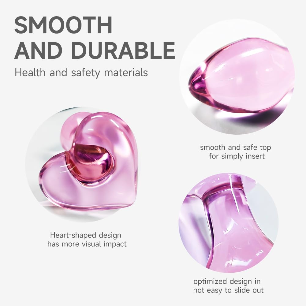 Crystal Glass Butt Plug,Mini Pink Glass Anal Plug, Anal Masturbation Plug for Men Women Gay and Couples