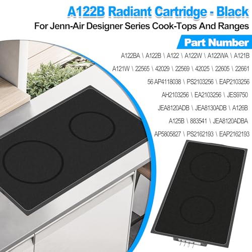 Image of [2 PACK] Upgraded A122B A122BA Radiant Cartridge Compatible with Jenn air Cooktop Replacement Parts Radiant Cartridge JEA8120ADB Whirlpool Jennair Cooktop parts Electric Cooktop Stove Burners
