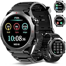 Qecnato Military Smart Watches for Men Answer/Make Calls, 1.39" HD Watches, Heart Rate/Sleep Monitor, 110+ Sports Modes Watch for Men,Watch, 30Day, Watches for Android/iPhone, Black