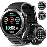 Military Smart Watch for Men, 112 Sports Modes Smartwatch Answer/Make Calls, Outdoor Fitness Watch with Heart Rate Sleep Monitor/Pedometer, IP68 Waterproof Fitness Tracker for Android IOS, Black