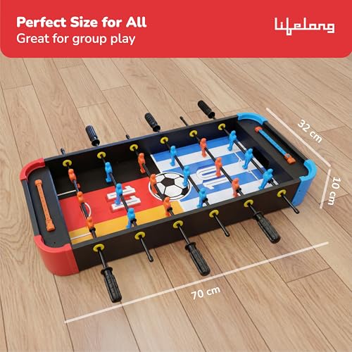 Image of Lifelong Foosball Table with Chess & Ludo | 3-in-1 Big Size Indoor Outdoor Game for Kids | 6 Handles with Team Players | Portable & Durable | Fun Games for Boys & Girls 7-14 Years(70x10x32 cm)LLCFBT02