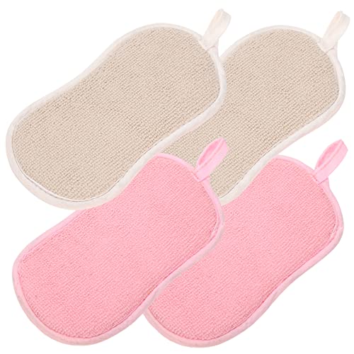 HAKIDZEL 4Piezas Esponjas de Cocina Reutilizables Limpieza de Sartenes y Macetas de No Rayan Multipropósito Colores