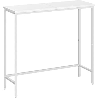 HOOBRO Narrow Console Table 75 cm Side Table Hallway Table Small Exhibition Table Sofa Table for Small Space Entrance Hallway White EWW75XG01