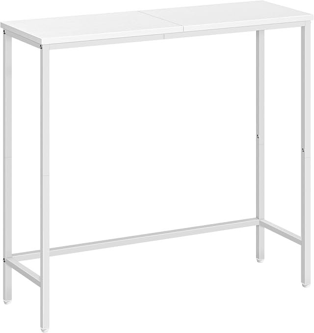 HOOBRO Consolle Ingresso, 75 cm Tavolo Console Stretto, Piccolo Tavolo per Decorazioni, Tavolino da Divano, Corridoio, Soggiorno, Assemblaggio Semplice, Bianco EWW75XG01