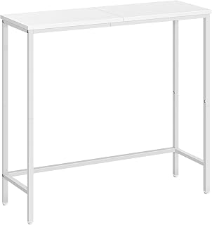 HOOBRO Schmaler Konsolentisch, 75 cm Beistelltisch, Flurtisch, Kleiner Ausstellungstisch, Sofatisch für kleinen Raum, für Eingang, Flur, Weiß EWW75XG01