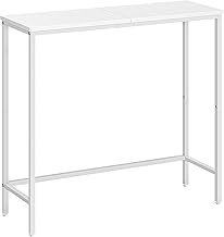 HOOBRO Narrow Console Table, 75 cm Side Table, Hallway Table, Small Exhibition Table, Sofa Table for Small Space, Entrance, Hallway, White EWW75XG01