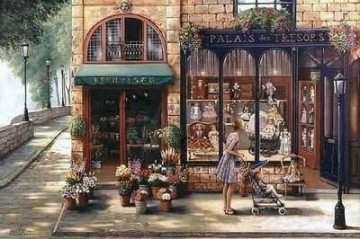 クロスステッチ 刺繍キット ロマンチックな街 ④ 14CT 白 83x65cm [並行輸入品]