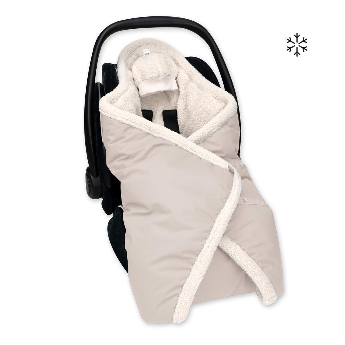 BEMINI Babyschlafsack Biside wattiert Winter – Pady Rainy + Teddy – Neutral