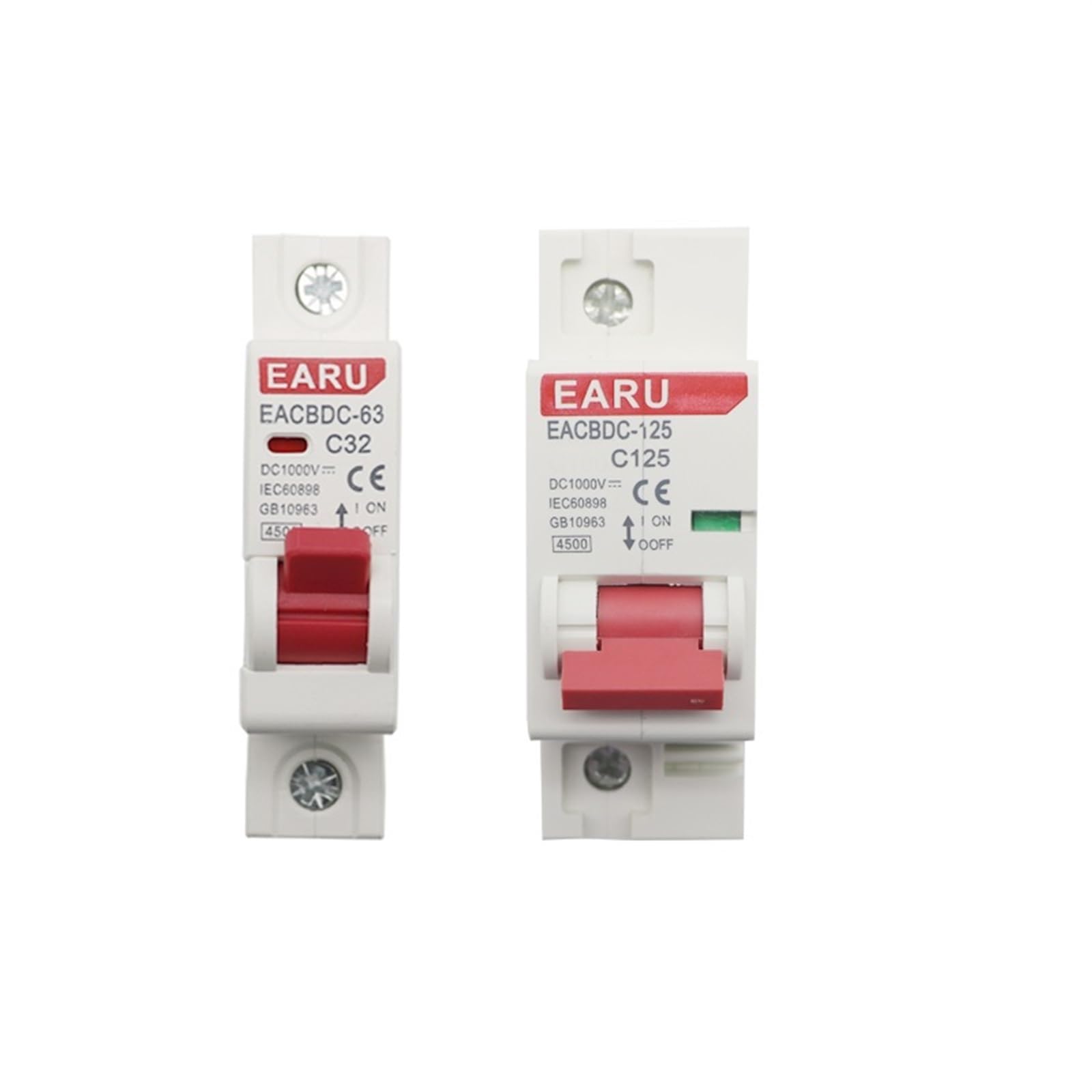 GVBAEPIEO 10pc DC 1000V 1P Solar Mini Circuit Breaker Overload Protection Switch 6A 16A 20A 25A 32A-125A Photovoltaic PV MCB(80a)