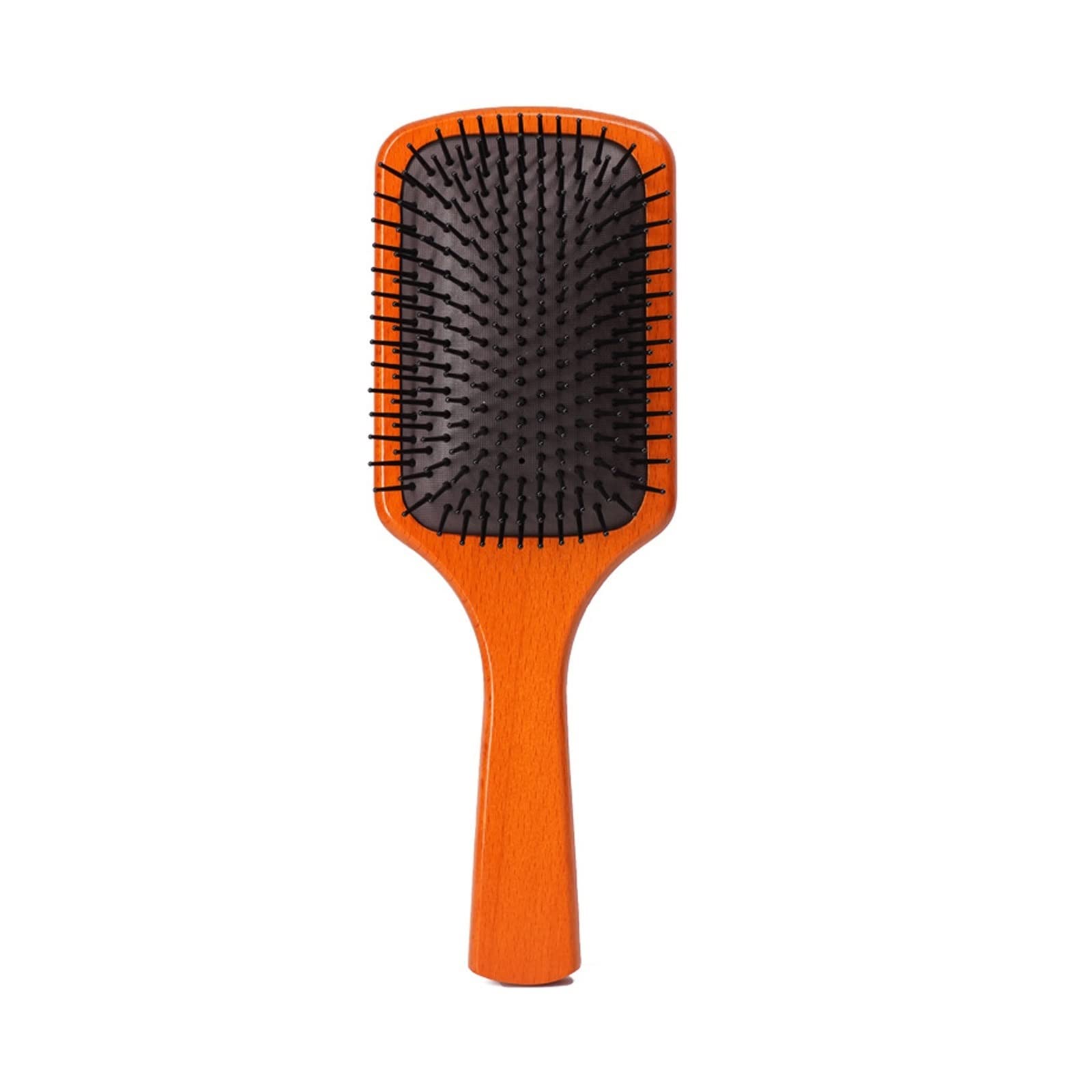 Peine de masaje cuadrado, peine de peluquería con cojín de aire, cepillo for el cabello, cepillo for el cabello con mango de madera ecológico natural for hombres y mujeres con cabello largo grueso, ri