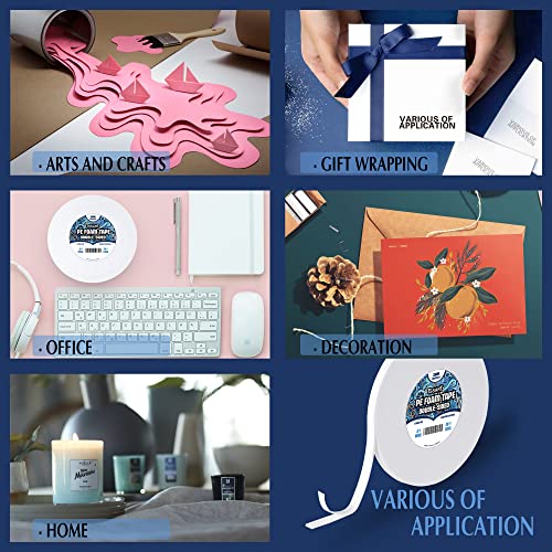 Tssart Pe Foam Tape - 3Mm Thickness Thick Double Sided Foam Tape White Foam Tape Sponge Soft Mounting Adhesive Tape For 3D Art Crafting Picture Hanging Poster - 1/2Inch Wide 40Ft Long #TOP6