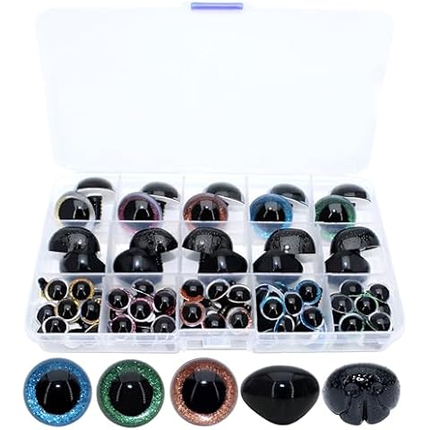 ARTCXC 1Box(60pcs) Plastic Safety Eyes and Nose set with Washers For Crafts, DIY Making Supplies Cover
