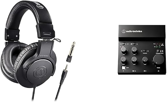 Audio-Technica AT-UMX3 Audio Interface & ATH-M20x/1.6 Monitor Headphone USB Audio Mixer Delivery Equipment