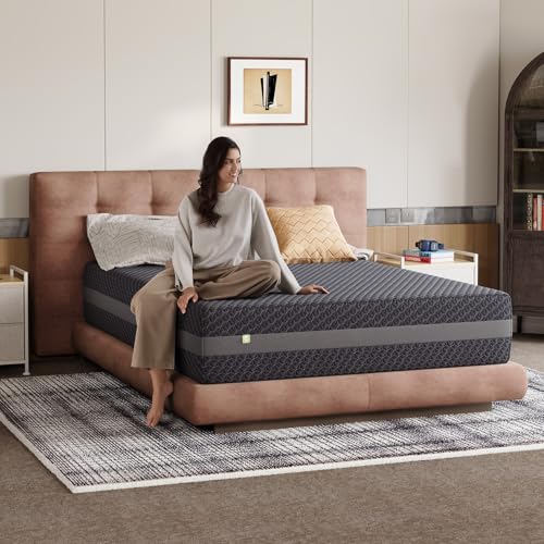 Image of Novilla 12 Inch Full Gel Memory Foam Mattress with Green Tea-Infused Foam | 12 Inch Full Size Mattress for Spinal Alignment & Stable Support, Breathable Side Panel, Mattresses in a Box, Medium Firm