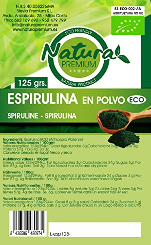 Natura Premium Espirulina En Polvo Bio - 125 gr ECOLOGICO