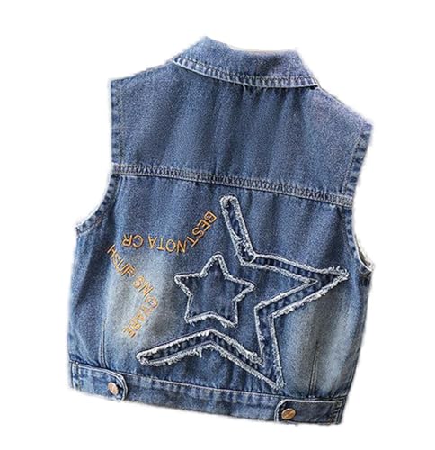 Little Boys' Denim Coat Vest Children's Cartoon Single-Breasted Sleeveless Jacket