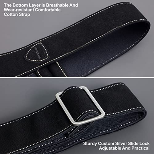 Sangle de guitare, 2″ Courroies de guitare en cuir pleine fleur avec pochette pour médiators pour guitare basse, électrique et acoustique, avec médiators, bouton de courroie et fermetures de courroie - Les Beatles, Paul McCartney, John Lennon, RIngo Starr, George Harrison Sangle de guitare, 2" Courroies de guitare en cuir pleine fleur avec pochette pour médiators pour guitare basse, électrique et acoustique, avec médiators, bouton de courroie et fermetures de courroie – Image 5