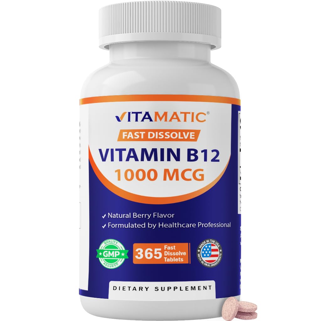 Vitamatic Vitamin B12 1000 mcg, 365 Fast Dissolve Tablets - 2 Pack — Amazon image 11