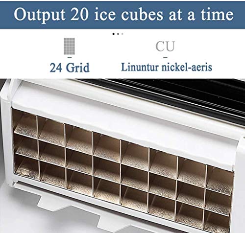 Fabricadora de cubos de hielo portátil para encimera, 24 cubos listos en 12-20 minutos, fabricadoras compactas de cubos de hielo de acero inoxidable, para camping, hogar, cocina y oficina miniatura 4