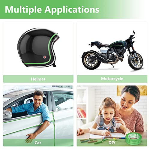 Epakh 4 Rolls Pinstripe Tape, Masking Tape In 1/16, 1/8, 1/4 And 1/2 Inch Wide X 52 Yard Long, Painters Automotive Masking Tape For Diy Car Auto Paint Art (Green) #TOP6