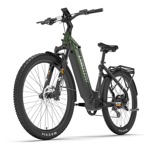 LANKELEISI MG600 Lite E-Bike Damen 27,5 Zoll Tiefeinsteiger Elektrofahrräder mit 36V 20Ah Akku, Reichweite bis 150KM, EU-konformes Ebike für Trekking, Trail & Straße (Grün, L)