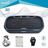 [page_title]-skandika Vibrationsplatte V1 Twin Engine mit innovativer Oszillationstechnologie / 3D Wipp Vibrations Technologie | Leise Motor inkl. Poster + Trainingsbändern + Armband-Fernbedienung (grau)