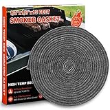 Smoker Gasket Seals 15 FT, 1/2' x 1/8' High Temp Grill Gasket Replacement Self Stick Felt, High Heat BBQ Gasket Tape Smoker Chef for Smokers BBQ Lid Black