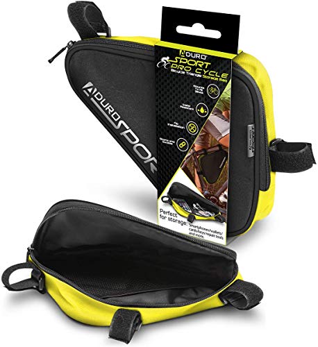 Aduro Sport Bicycle Bike Storage Bag Triangle Saddle Frame Pouch for Cycling (Yellow)