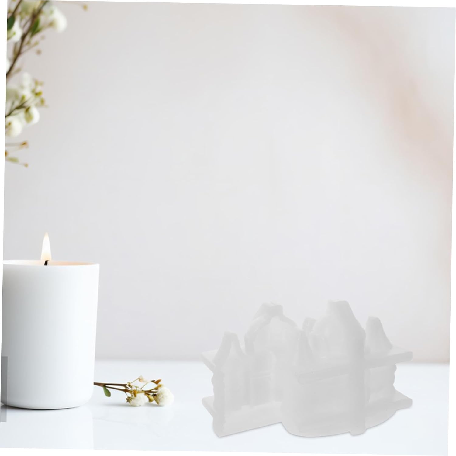 2pcs Castle Shaped Silicone Wax Mold for Candle Crafting Xmas