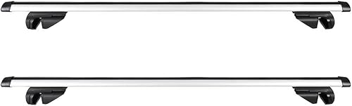 Miniatura 8 de Yescom Portaequipajes universales de aluminio de 50 pulgadas, barra de riel transversal de carga para equipaje, abrazadera ajustable para SUV, con