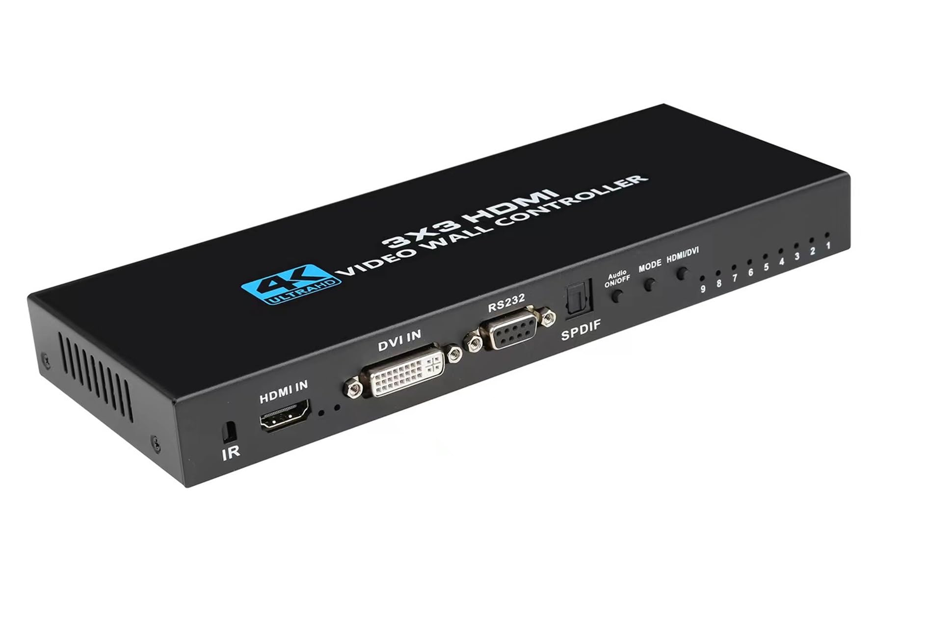 3x3 Video Wall Controller 4K HDMI DVI entrée 1080p 3x3 2x3 2X4 4X2 1X4 TV Wall Controller processeur 9 Écran épissure épissure boîte