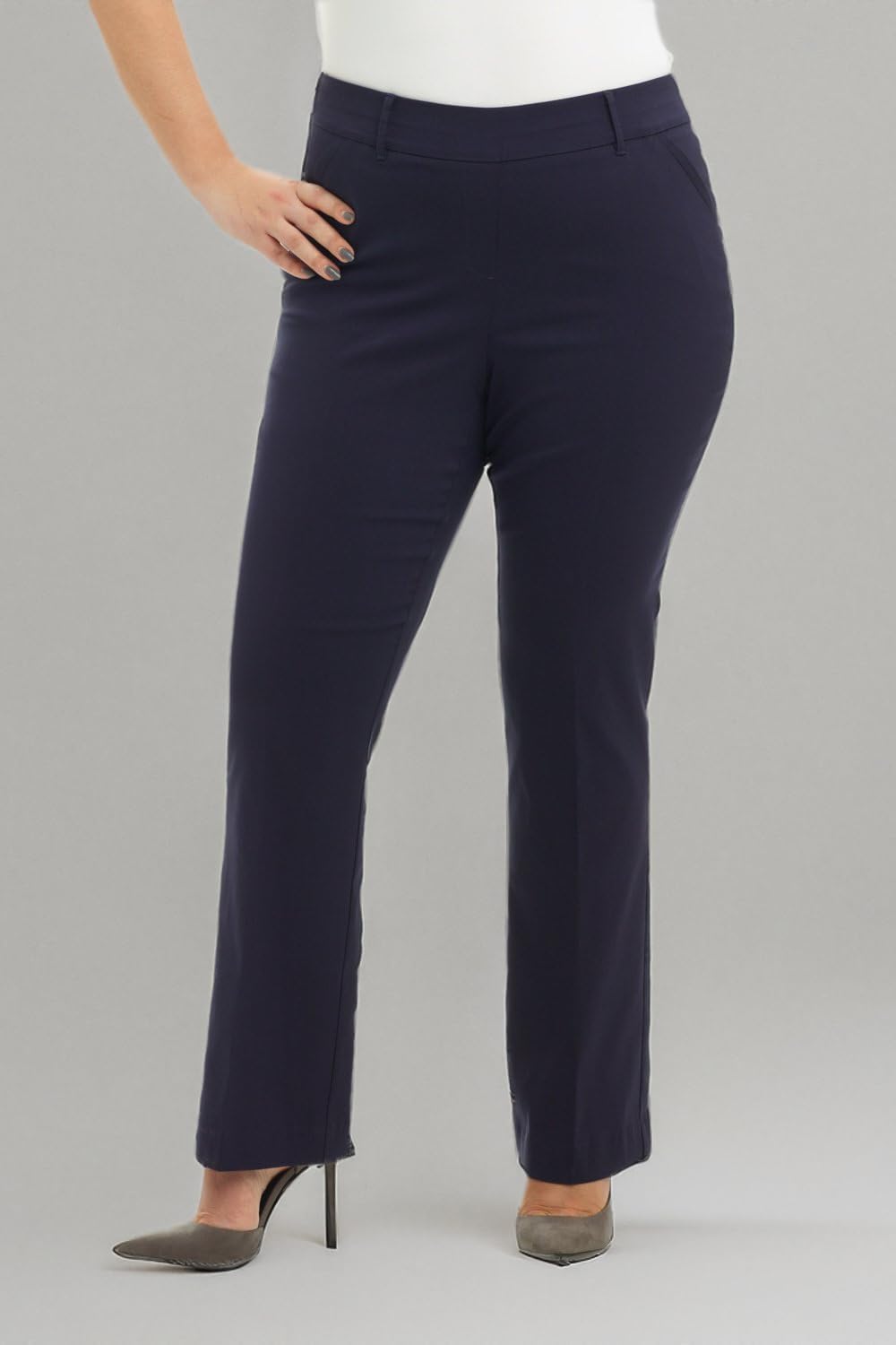 Rekucci Curvy Woman Ease into Comfort Barely Bootcut Plus Size Pant - Image 5