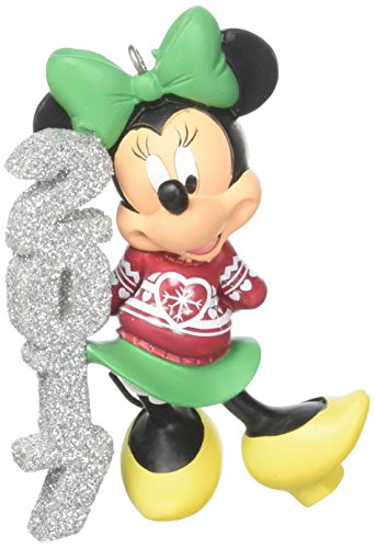 Disney Minnie Mouse 2017 Dated Christmas Tree Ornament Red Holiday Sweater