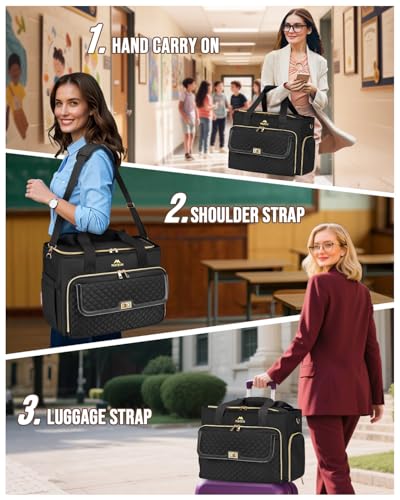 MATEIN Teacher Bag with Lunch Box, Large Teacher Tote Bag for Women Work with Accordion File Organizer & Insulated Pocket, 17.3 inch Laptop Tote Computer Briefcase for Office, College, Nursing, Black 6