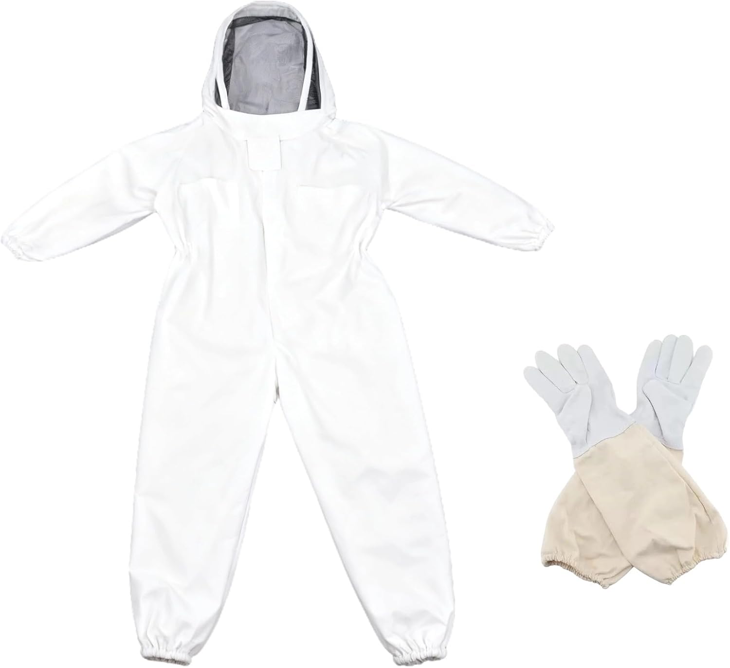 Lightweight XL Beekeeper Suit with Gloves, Full Body Sting Proof Cotton Protection